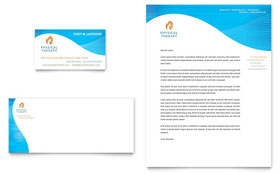 Physical Therapist Business Card & Letterhead Template - Word, Publisher, InDesign, Illustrator, Pages, QuarkXPress, CorelDraw