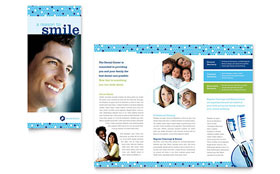 Dentistry & Dental Office Trifold Brochure Template - Word, Publisher, InDesign, Illustrator, Pages, QuarkXPress, CorelDraw