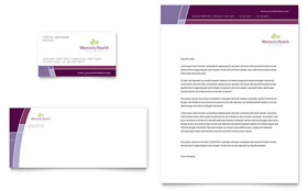 Women's Health Clinic Business Card & Letterhead Template - Word, Publisher, InDesign, Illustrator, Pages, QuarkXPress, CorelDraw