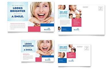 Family Dentistry Postcard Template - Word, Publisher, InDesign, Illustrator, Pages, QuarkXPress, CorelDraw