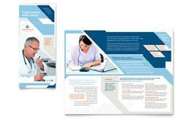 Medical Transcription Trifold Brochure Template - Word, Publisher, InDesign, Illustrator, Pages, QuarkXPress, CorelDraw