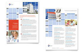 Hospital Datasheet Template - Word, Publisher, InDesign, Illustrator, Pages, QuarkXPress, CorelDraw