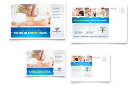 Reflexology & Massage Postcard Template - Word, Publisher, InDesign, Illustrator, Pages, QuarkXPress, CorelDraw