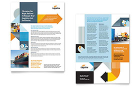 Logistics & Warehousing Datasheet Template - Word, Publisher, InDesign, Illustrator, Pages, QuarkXPress, CorelDraw