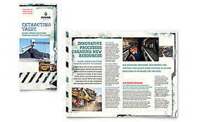Mining Company Trifold Brochure Template - Word, Publisher, InDesign, Illustrator, Pages, QuarkXPress, CorelDraw