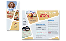 Food Bank Volunteer Trifold Brochure Template - Word, Publisher, InDesign, Illustrator, Pages, QuarkXPress, CorelDraw