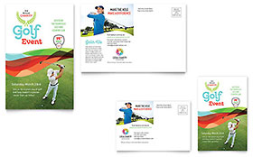 Charity Golf Event Postcard Template - Word, Publisher, InDesign, Illustrator, Pages, QuarkXPress, CorelDraw