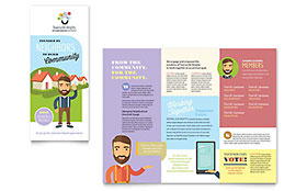 Homeowners Association Trifold Brochure Template - Word, Publisher, InDesign, Illustrator, Pages, QuarkXPress, CorelDraw