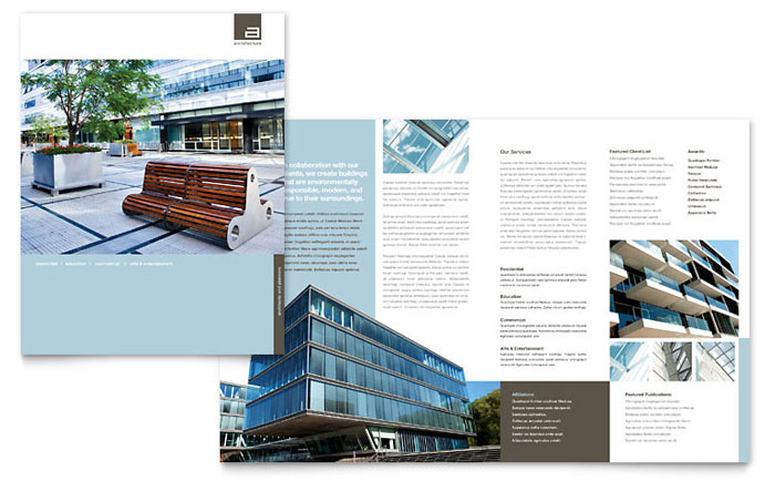 Architect Brochure Template - Word, Publisher, InDesign, Illustrator, Pages, QuarkXPress, CorelDraw