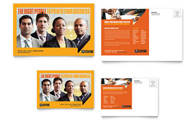 Staffing & Recruitment Agency Postcard Template - Word, Publisher, InDesign, Illustrator, Pages, QuarkXPress, CorelDraw