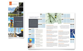 Civil Engineers Trifold Brochure Template - Word, Publisher, InDesign, Illustrator, Pages, QuarkXPress, CorelDraw