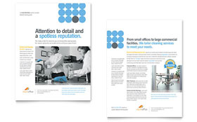 Janitorial & Office Cleaning Datasheet Template - Word, Publisher, InDesign, Illustrator, Pages, QuarkXPress, CorelDraw