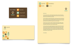 Business Services Business Card & Letterhead Template - Word, Publisher, InDesign, Illustrator, Pages, QuarkXPress, CorelDraw