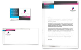 Photography Business Business Card & Letterhead Template - Word, Publisher, InDesign, Illustrator, Pages, QuarkXPress, CorelDraw