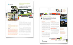 Architectural Design Datasheet Template - Word, Publisher, InDesign, Illustrator, Pages, QuarkXPress, CorelDraw