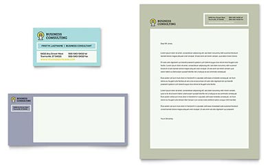 Business Consultants Business Card & Letterhead Template - Word, Publisher, InDesign, Illustrator, Pages, QuarkXPress, CorelDraw
