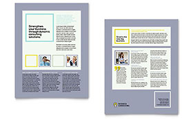 Business Consultants Datasheet Template - Word, Publisher, InDesign, Illustrator, Pages, QuarkXPress, CorelDraw