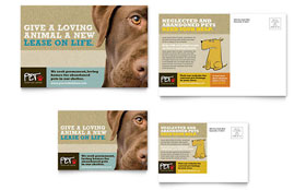 Animal Shelter & Pet Adoption Postcard Template - Word, Publisher, InDesign, Illustrator, Pages, QuarkXPress, CorelDraw