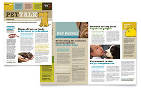 Animal Shelter & Pet Adoption Newsletter Template - Word, Publisher, InDesign, Illustrator, Pages, QuarkXPress, CorelDraw