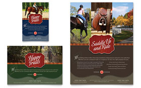 Horse Riding Stables & Camp Flyer & Ad Template - Word, Publisher, InDesign, Illustrator, Pages, QuarkXPress, CorelDraw