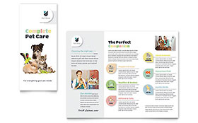 Pet Store Trifold Brochure Template - Word, Publisher, InDesign, Illustrator, Pages, QuarkXPress, CorelDraw