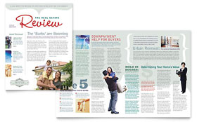Realtor & Realty Agency Newsletter Template - Word, Publisher, InDesign, Illustrator, Pages, QuarkXPress, CorelDraw