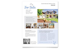 Real Estate Listing Flyer Template - Word, Publisher, InDesign, Illustrator, Pages, QuarkXPress, CorelDraw