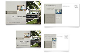 Contemporary Residence Postcard Template - Word, Publisher, InDesign, Illustrator, Pages, QuarkXPress, CorelDraw