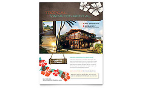 Vacation Rental Flyer Template - Word, Publisher, InDesign, Illustrator, Pages, QuarkXPress, CorelDraw