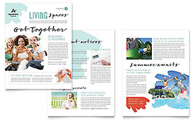 Apartment Newsletter Template - Word, Publisher, InDesign, Illustrator, Pages, QuarkXPress, CorelDraw