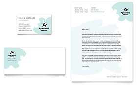 Apartment Business Card & Letterhead Template - Word, Publisher, InDesign, Illustrator, Pages, QuarkXPress, CorelDraw