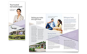 Realtor Trifold Brochure Template - Word, Publisher, InDesign, Illustrator, Pages, QuarkXPress, CorelDraw
