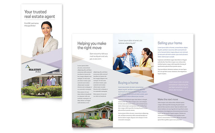 Realtor Trifold Brochure Template - Word, Publisher, InDesign, Illustrator, Pages, QuarkXPress, CorelDraw