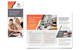 Mountain Real Estate Trifold Brochure Template - Word, Publisher, InDesign, Illustrator, Pages, QuarkXPress, CorelDraw