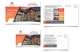 Mountain Real Estate Postcard Template - Word, Publisher, InDesign, Illustrator, Pages, QuarkXPress, CorelDraw