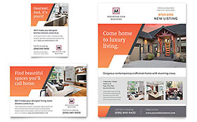 Mountain Real Estate Flyer & Ad Template - Word, Publisher, InDesign, Illustrator, Pages, QuarkXPress, CorelDraw