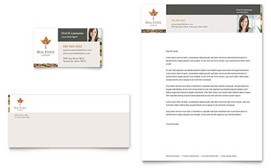 Free Real Estate Business Card & Letterhead Template - Word, Publisher, InDesign, Illustrator, Pages, QuarkXPress, CorelDraw