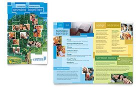 Community Church Brochure Template - Word, Publisher, InDesign, Illustrator, Pages, QuarkXPress, CorelDraw