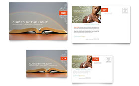 Christian Church Religious Postcard Template - Word, Publisher, InDesign, Illustrator, Pages, QuarkXPress, CorelDraw