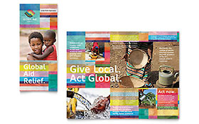 Humanitarian Aid Organization Trifold Brochure Template - Word, Publisher, InDesign, Illustrator, Pages, QuarkXPress, CorelDraw