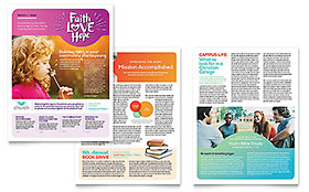 Church Newsletter Template - Word, Publisher, InDesign, Illustrator, Pages, QuarkXPress, CorelDraw