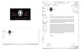Formal Fashions & Jewelry Boutique Business Card & Letterhead Template - Word, Publisher, InDesign, Illustrator, Pages, QuarkXPress, CorelDraw
