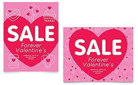 Valentine's Day Sale Poster Template - Word, Publisher, InDesign, Illustrator, Pages, QuarkXPress, CorelDraw