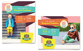 Kids Consignment Shop Poster Template - Word, Publisher, InDesign, Illustrator, Pages, QuarkXPress, CorelDraw