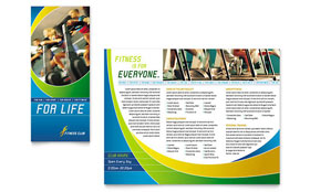 Sports & Health Club Trifold Brochure Template - Word, Publisher, InDesign, Illustrator, Pages, QuarkXPress, CorelDraw