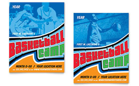 Basketball Sports Camp Poster Template - Word, Publisher, InDesign, Illustrator, Pages, QuarkXPress, CorelDraw