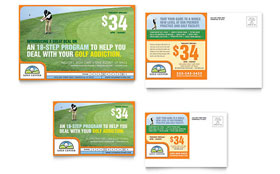 Golf Instructor & Course Postcard Template - Word, Publisher, InDesign, Illustrator, Pages, QuarkXPress, CorelDraw