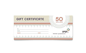 Pilates & Yoga Gift Certificate Template - Word, Publisher, InDesign, Illustrator, Pages, QuarkXPress, CorelDraw