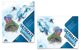 Ski & Snowboard Instructor Poster Template - Word, Publisher, InDesign, Illustrator, Pages, QuarkXPress, CorelDraw