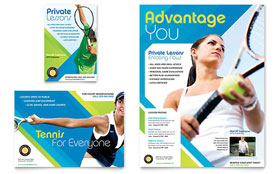 Tennis Club & Camp Flyer & Ad Template - Word, Publisher, InDesign, Illustrator, Pages, QuarkXPress, CorelDraw